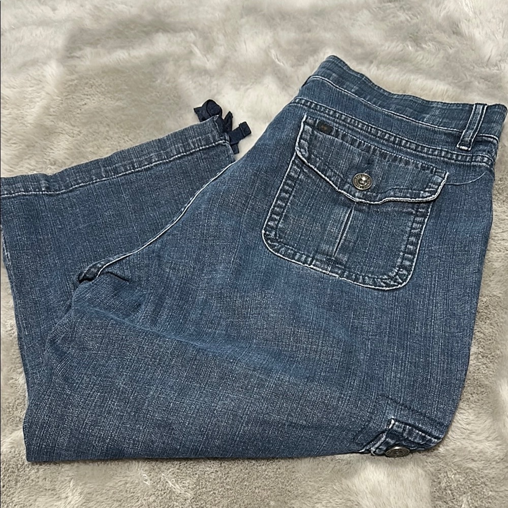 Lee Women's Blue Denim Cropped Jeans